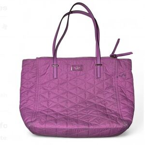 Kate Spade New York Wilson Road Quilted Talya Tote Nylon Bag in Ruffled Pansy